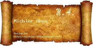 Michler Absa névjegykártya